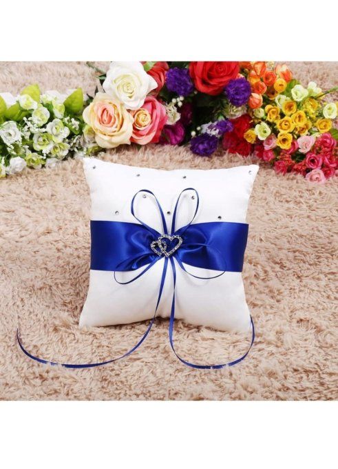 Coussin d'alliance blanc et bleu