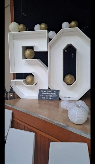 Chiffre 50 géant lumineux 